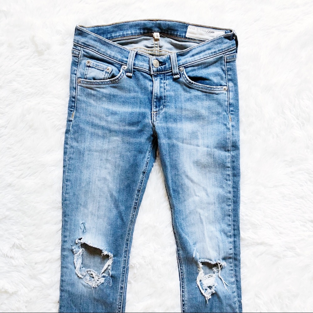 Rag & Bone Ripped Denim Jeans Ripped Capri sz25 - Picture 6 of 7